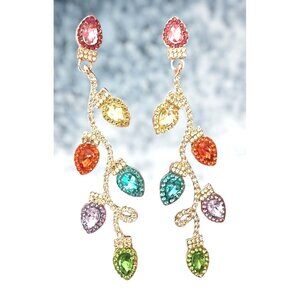 Christmas Bulb Earrings Pierced Posts New Festive Cruise Disco Dance Lig…